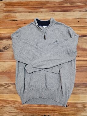 LeMieux Men's Light Gray Half-Zip Sweater